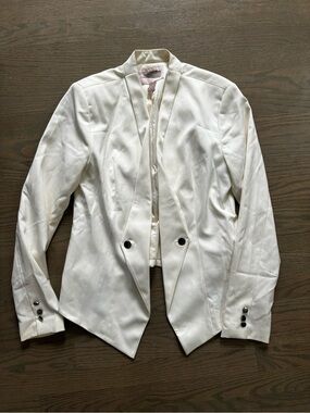 Vintage Forever 21 white blazer sharp pointed hemline women’s size medium Y2K